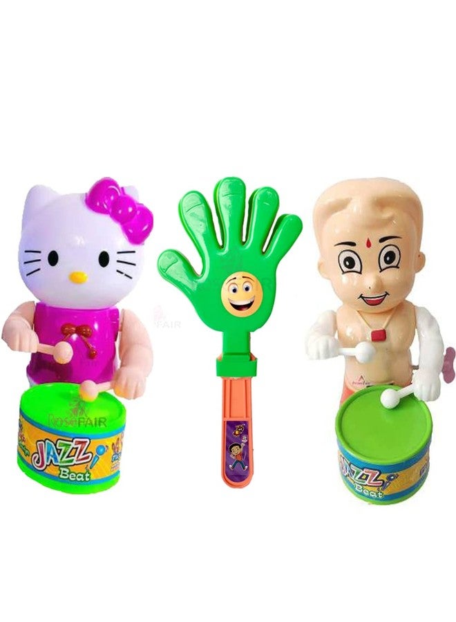 PRIMEFAIR Key Operated Cute Drummer Toy with Noisemakers Favors Concert Cheering Children Clap Clap Muiacal Toys (KITTY-PROSP-BHE-03) - Image 1